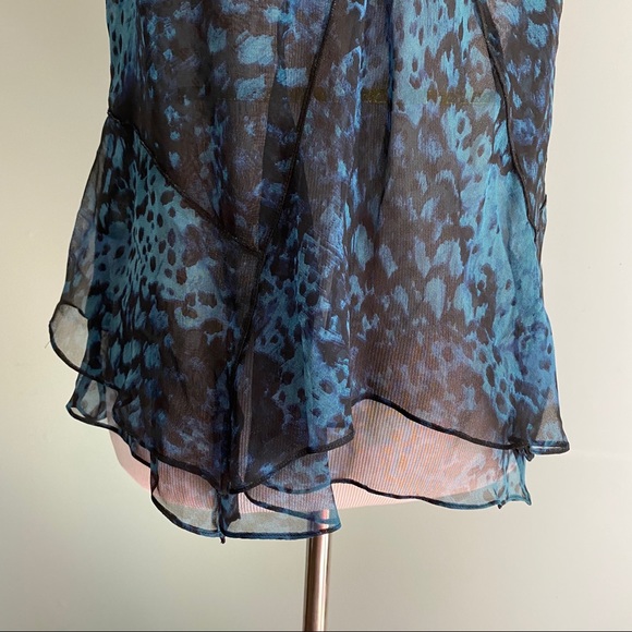 Rebecca Taylor animal print silk ruffled tank - Picture 8 of 11